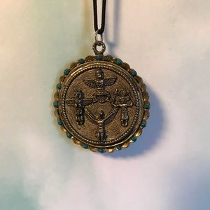 Egyptian Vintage Silver Statement Necklace Pendent